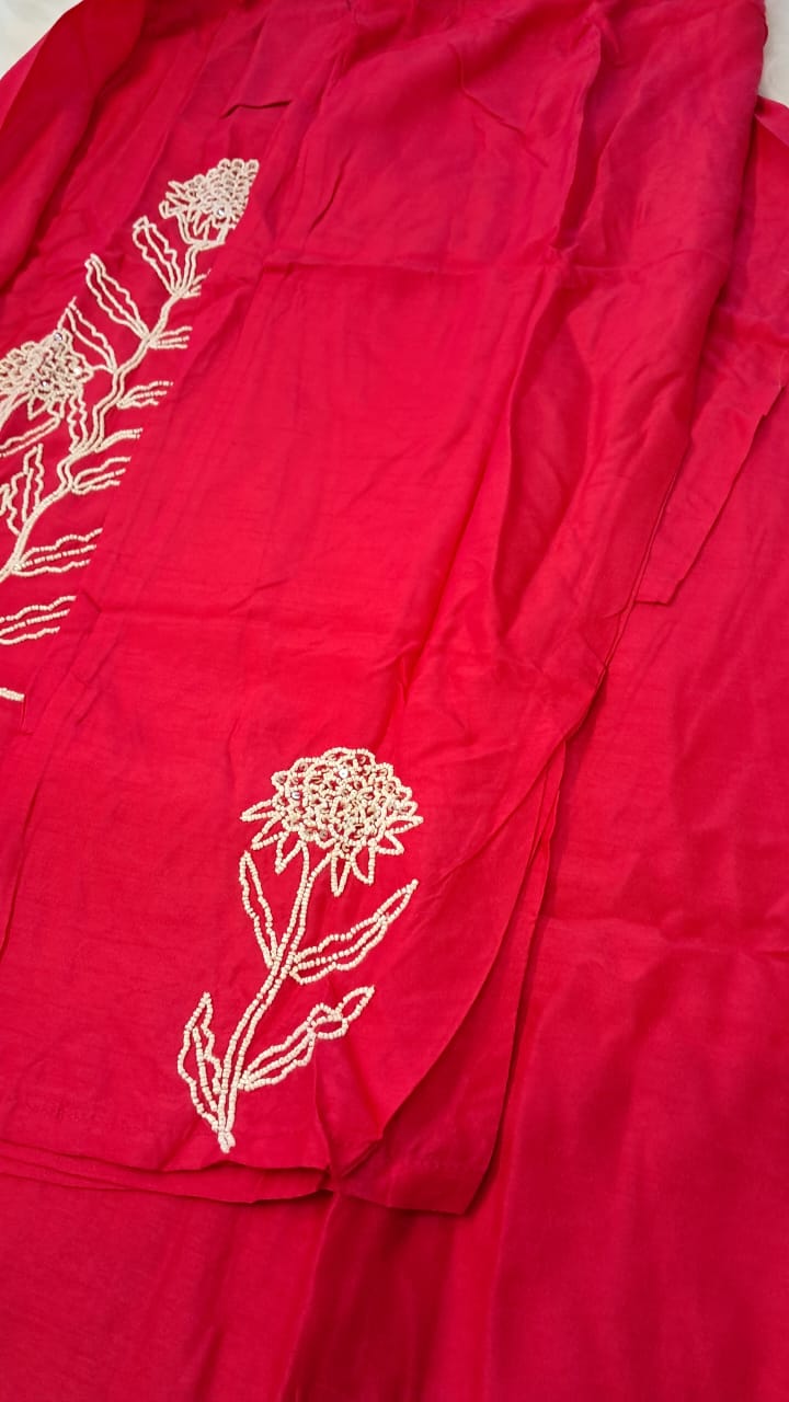 MUSLIN HANDWORKED COORD SET GE721