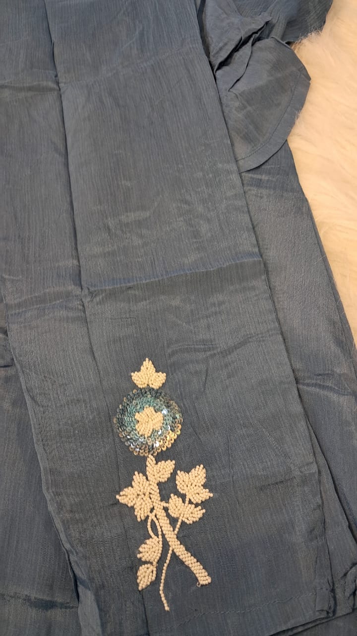 MUSLIN HANDWORKED COORD SET GE720