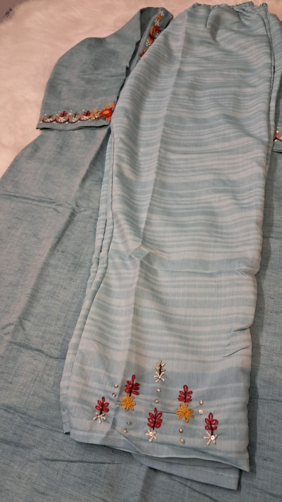 RAYON HANDWORKED COORD SET GE723