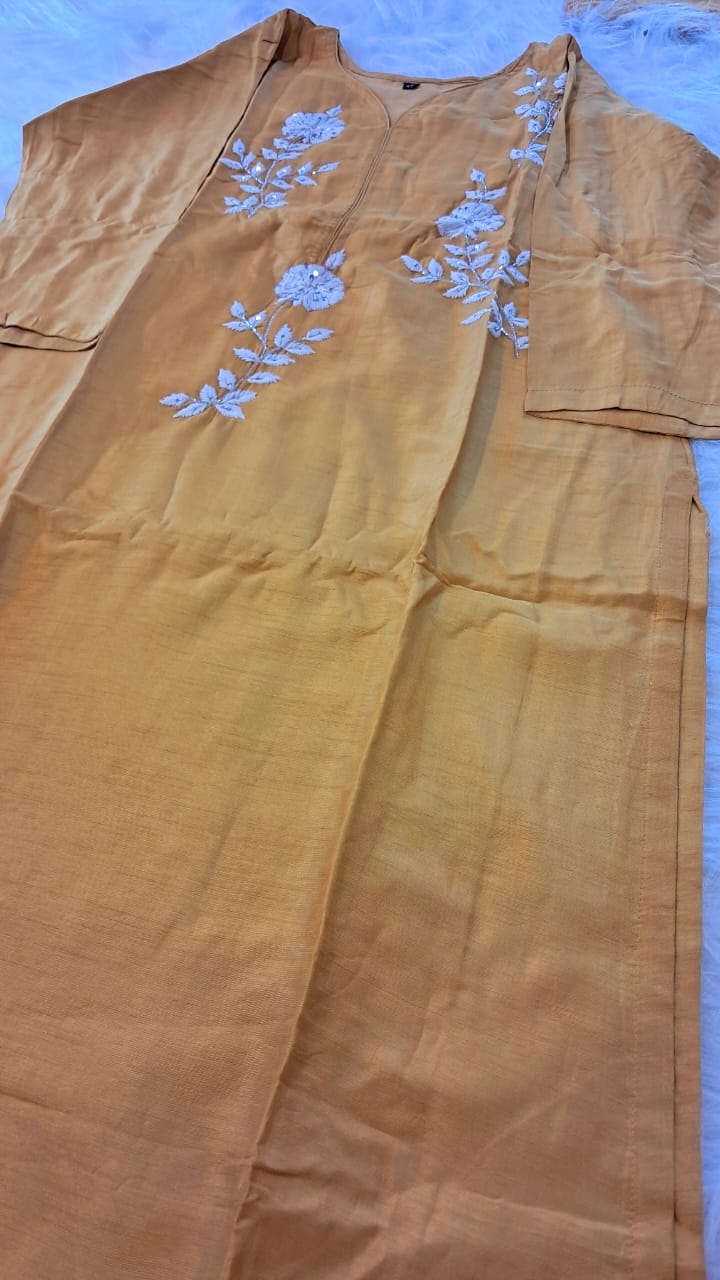 DOLA SILK FLORAL THREAD HANDWORKED SALWAAR SUIT SET GE716