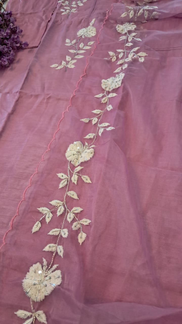 DOLA SILKFLORAL THREAD HANDWORKED SALWAAR SUIT SET GE717