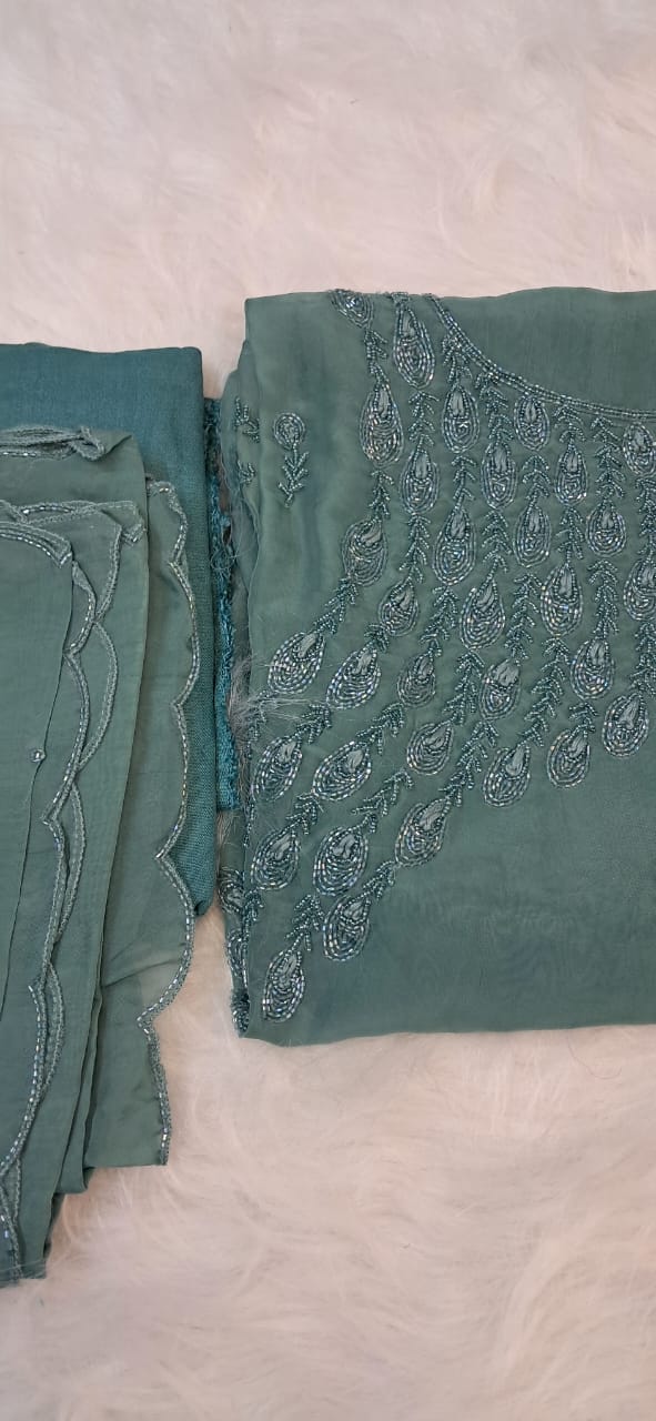 ORGANZA HANDWORK UNSTICHED SALWAR SUIT GE705