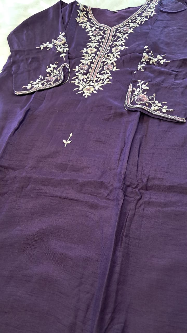 DOLA SILK ZARDOSI FLORAL HANDWORKED SALWAAR SUIT SET GE714