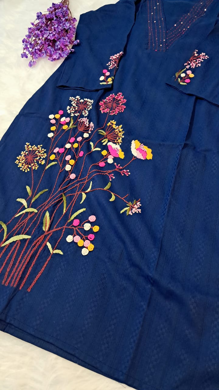 RAYON HANDWORKED COORD SET GE724