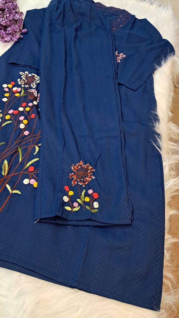 RAYON HANDWORKED COORD SET GE724