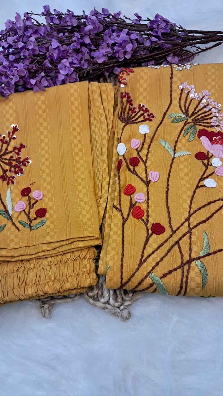 RAYON HANDWORKED COORD SET GE725