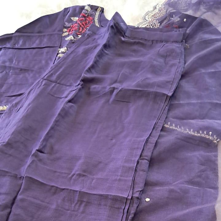 DOLA SILK FLORAL HANDWORKED SALWAAR SUIT SET GE712
