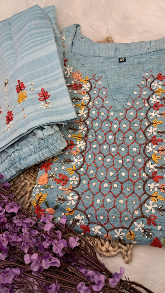 RAYON HANDWORKED COORD SET GE723