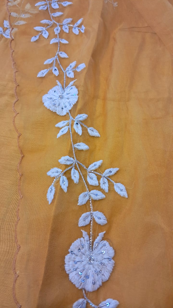 DOLA SILK FLORAL  THREAD HANDWORKED SALWAAR SUIT SET GE716